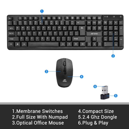 Ant Esports MKWM2023 Wireless Gaming Keyboard